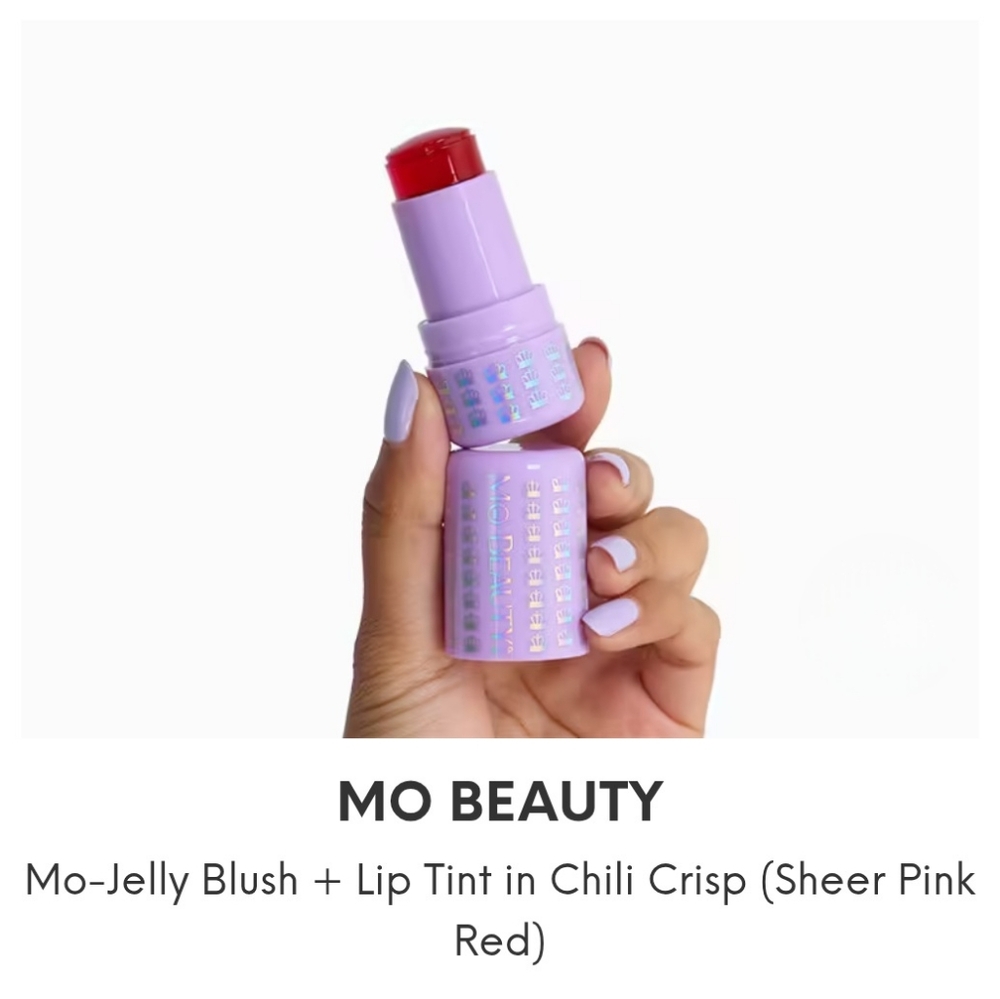 😍MO BEAUTY Mo-Jelly Blush + Lip Tint in Chili Crisp (Sheer Pink Red)